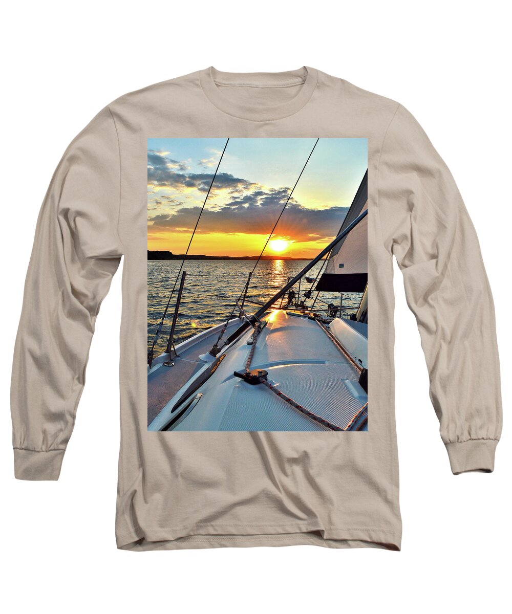 Sailing Long Sleeve T-Shirt featuring the photograph Sunset Cruise by Susie Loechler