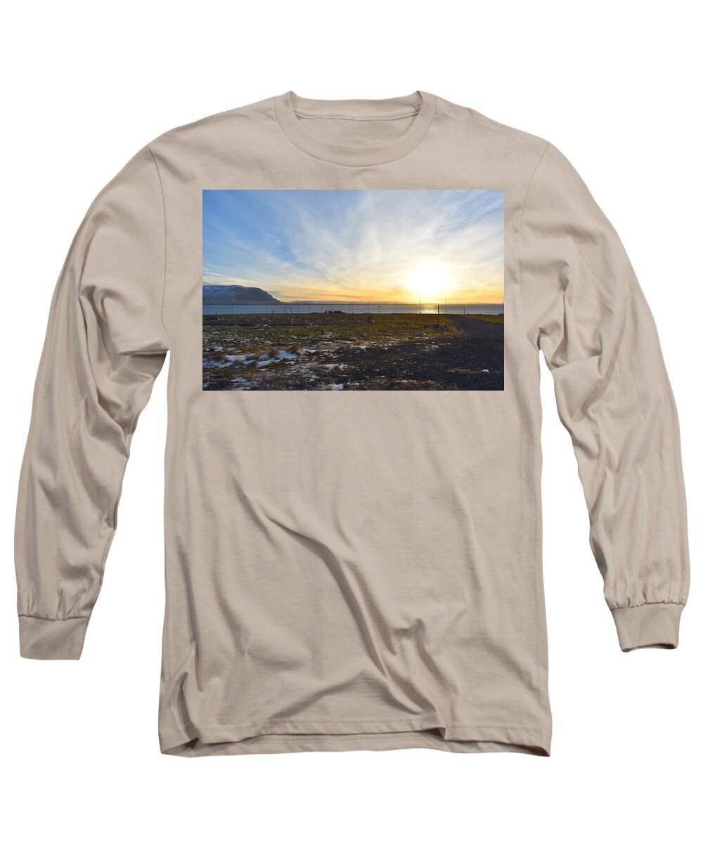Sunset Long Sleeve T-Shirt featuring the photograph Sunset Over Iceland 1 by Nina Kindred