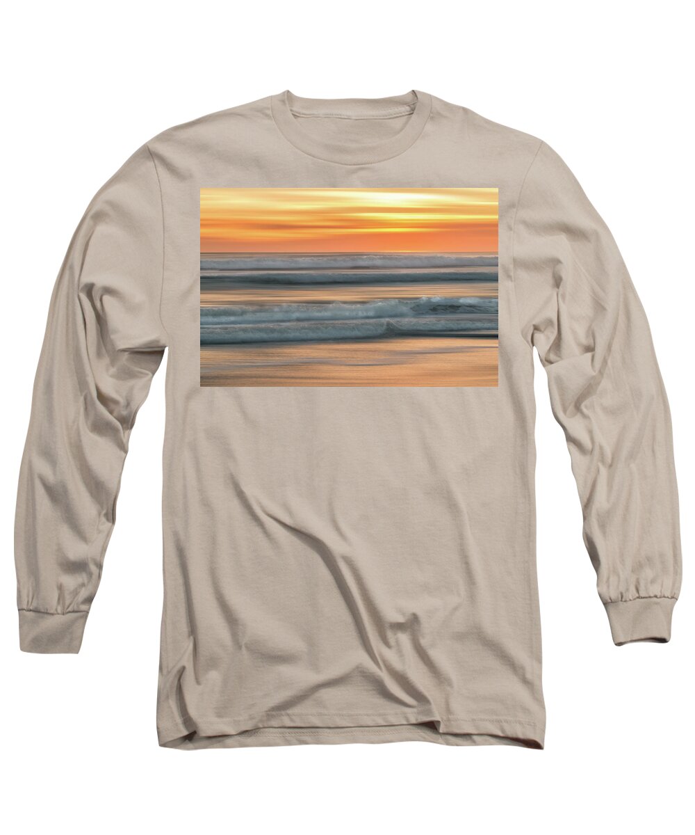 Surf Long Sleeve T-Shirt featuring the photograph Sunset Surf by Patti Deters