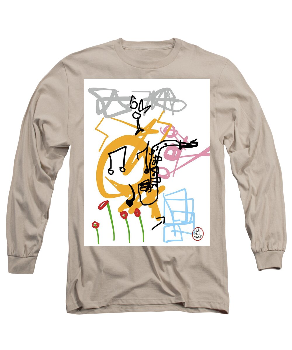  Long Sleeve T-Shirt featuring the painting Sweet Music by Oriel Ceballos
