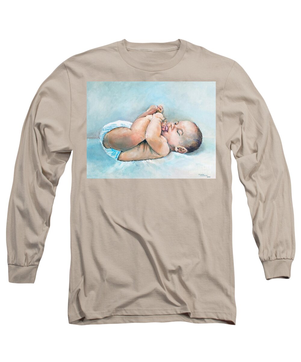  Infant Long Sleeve T-Shirt featuring the painting Tasty Toes by Merana Cadorette