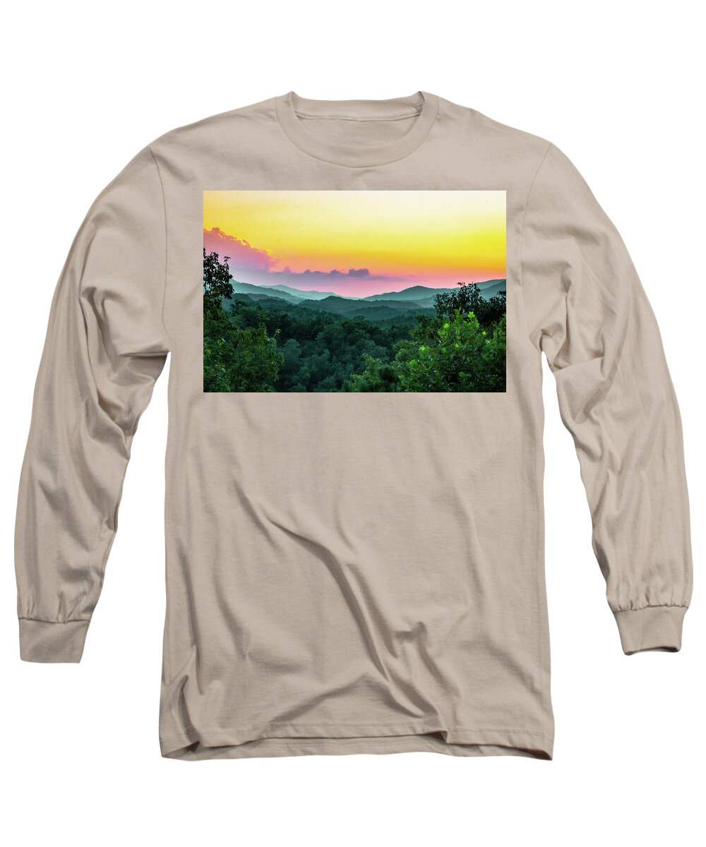 Sunset Long Sleeve T-Shirt featuring the photograph The Evening Sunset by Demetrai Johnson