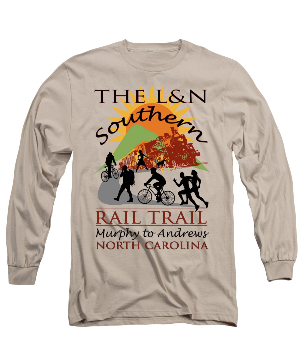 Train Long Sleeve T-Shirt featuring the digital art The L and N Southern Rail Trail by Debra and Dave Vanderlaan