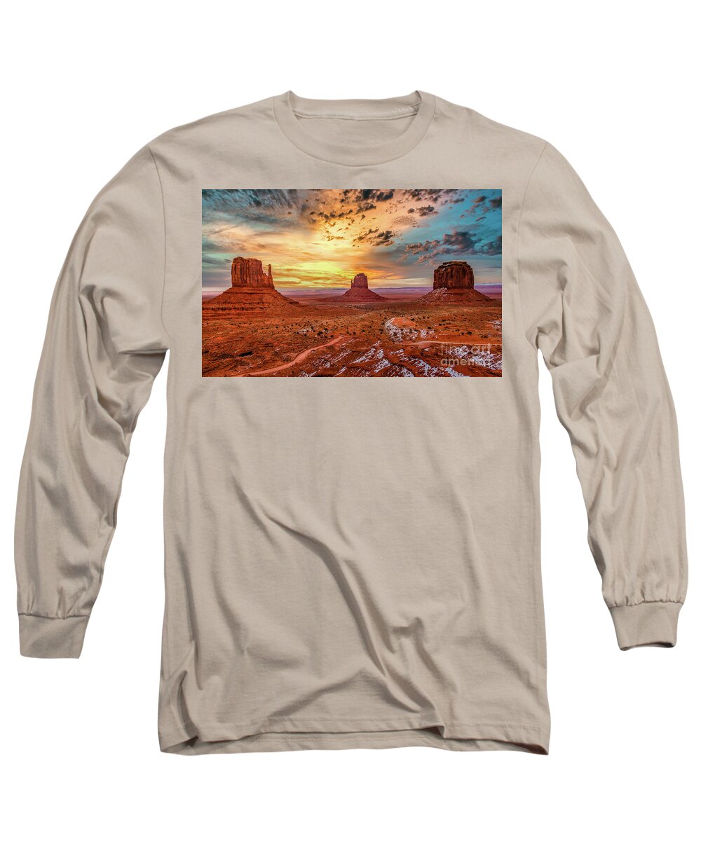 Landscape Long Sleeve T-Shirt featuring the photograph The Monuments by Dheeraj Mutha
