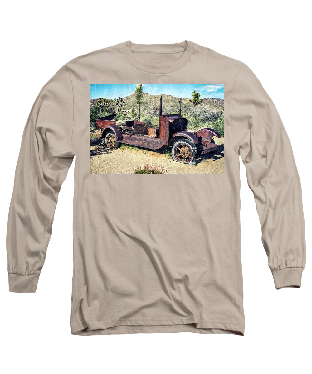 Joshua Tree Long Sleeve T-Shirt featuring the photograph The Old Car At Joshua Tree by Joseph S Giacalone