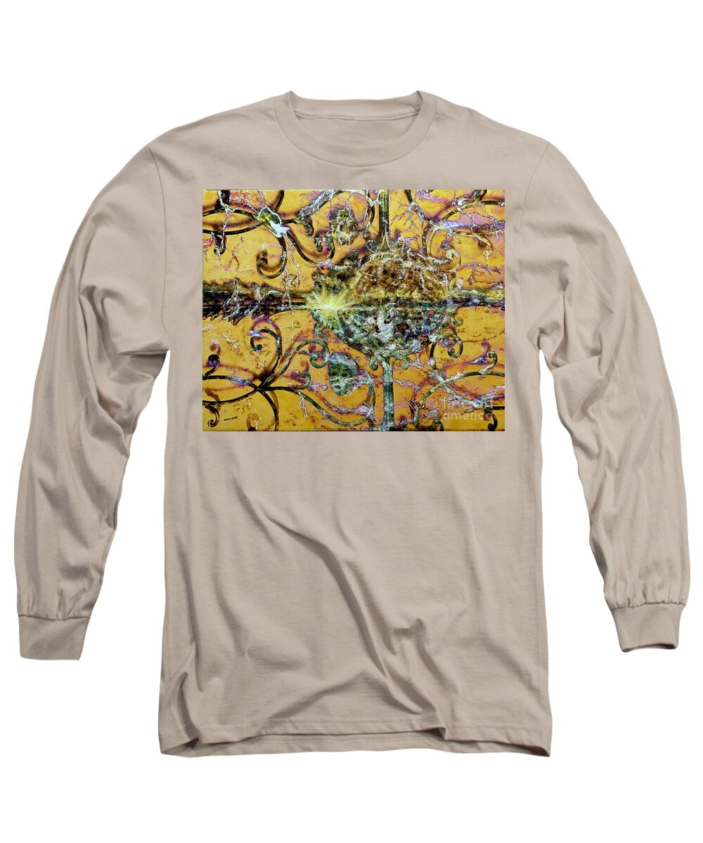 Through Long Sleeve T-Shirt featuring the painting Through the Gate and Bubble of Time by Bonnie Marie