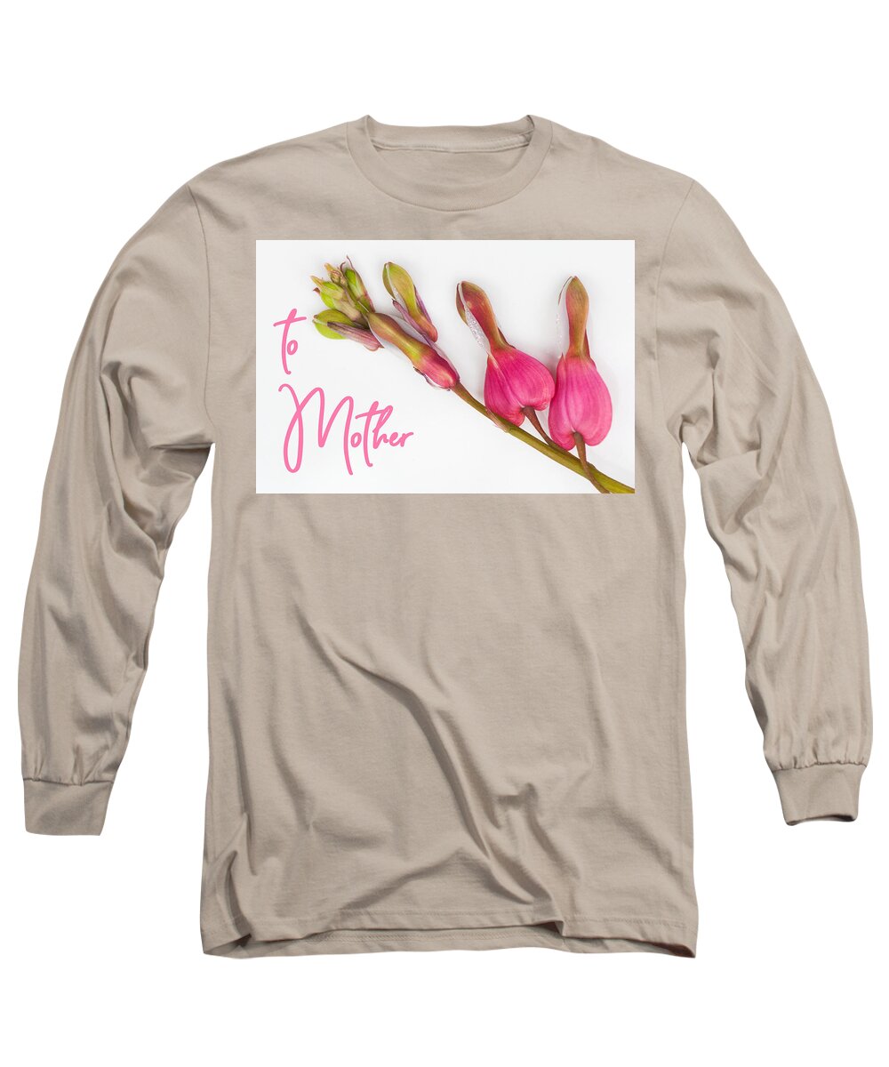 Bleeding Heart Long Sleeve T-Shirt featuring the mixed media To Mother by Moira Law