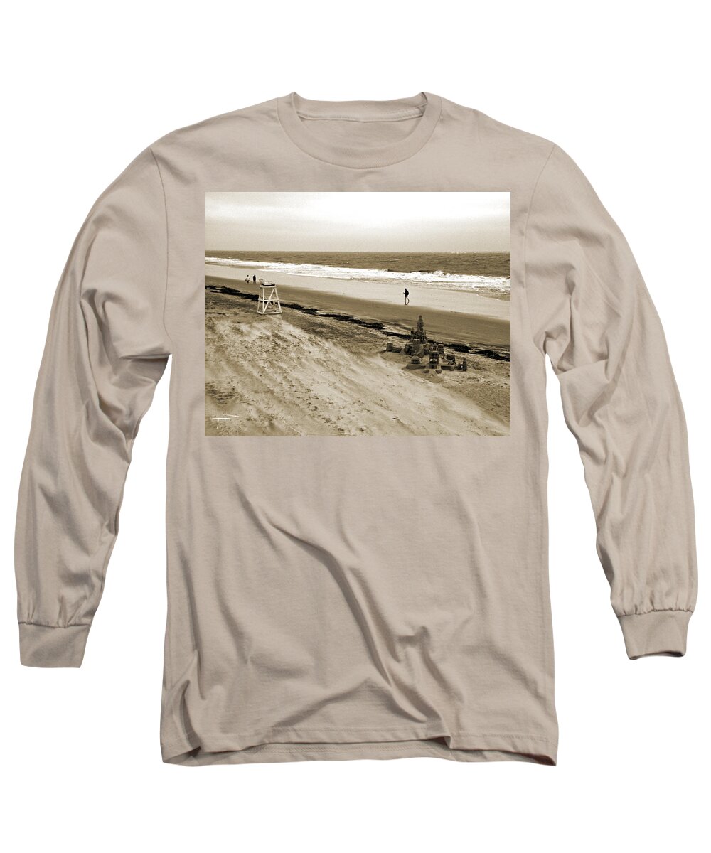 Tybee Island Long Sleeve T-Shirt featuring the photograph Tybee Island Beach Sand Castle III by Theresa Fairchild