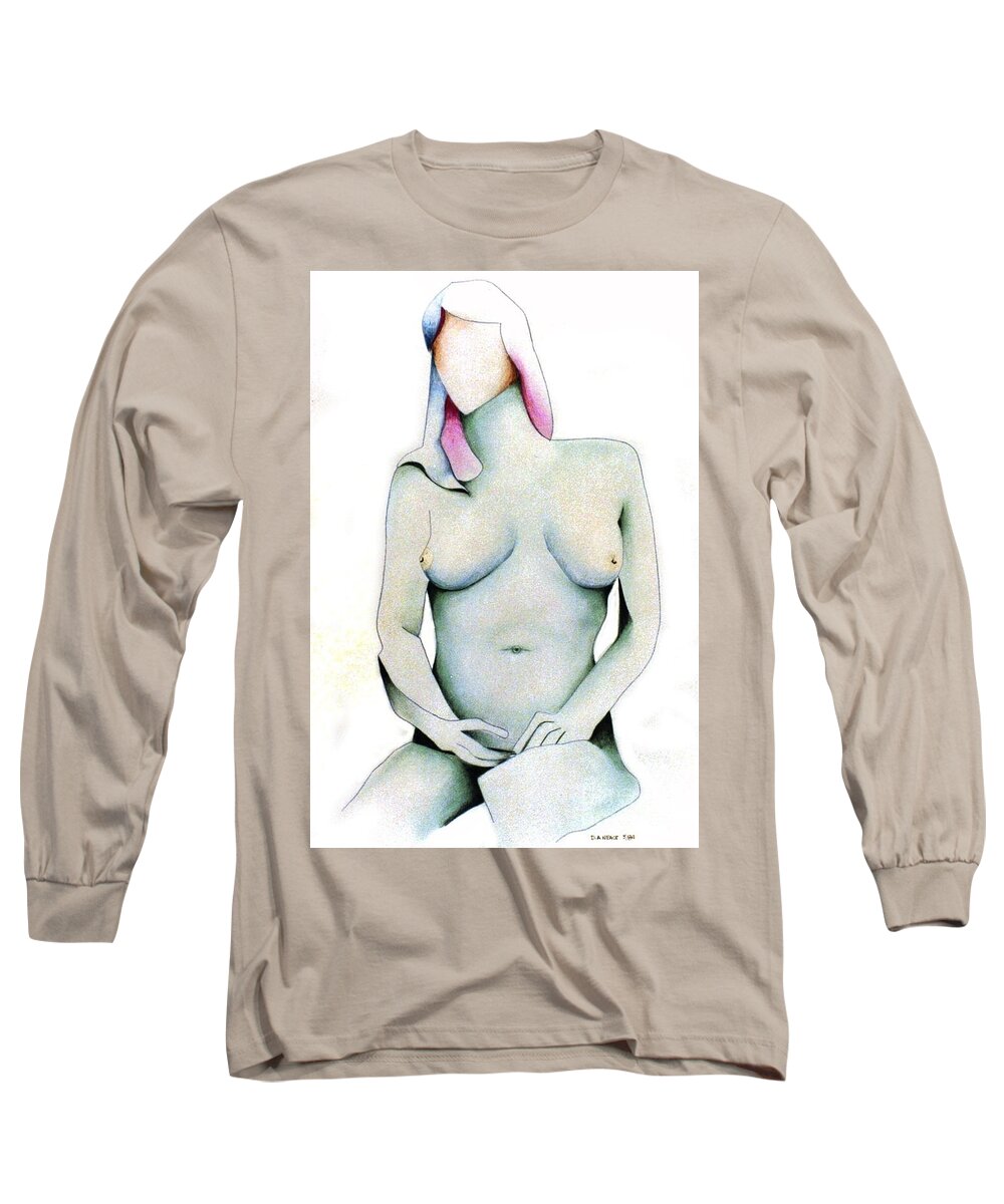 Drawing Long Sleeve T-Shirt featuring the drawing Under Construction by David Neace