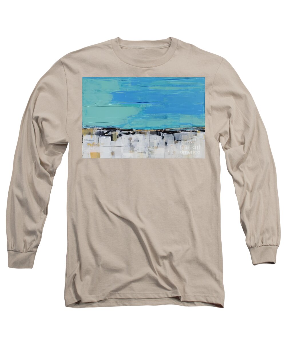Abstract Long Sleeve T-Shirt featuring the painting Under Cover by Lisa Dionne