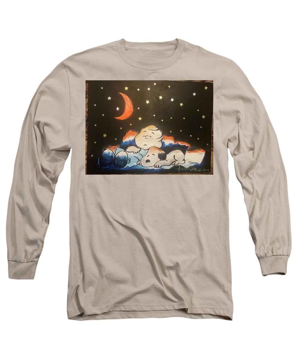  Long Sleeve T-Shirt featuring the painting Under the Stars by Angie ONeal