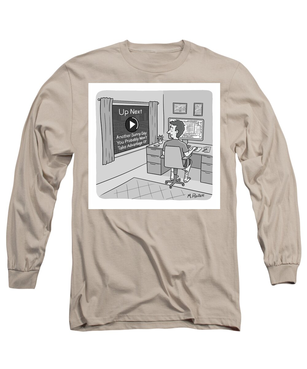 Captionless Long Sleeve T-Shirt featuring the drawing Up Next by Matthew Reuter