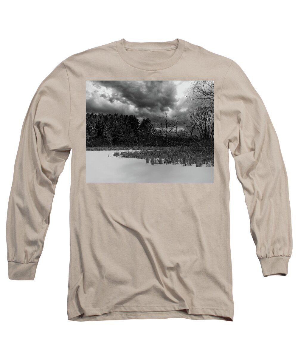Winter Long Sleeve T-Shirt featuring the photograph Winter Scenes III BW by Scott Olsen