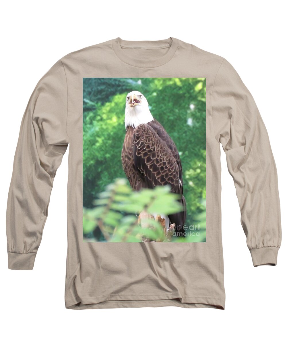 America's Bird Long Sleeve T-Shirt featuring the photograph Yawn by World Reflections By Sharon