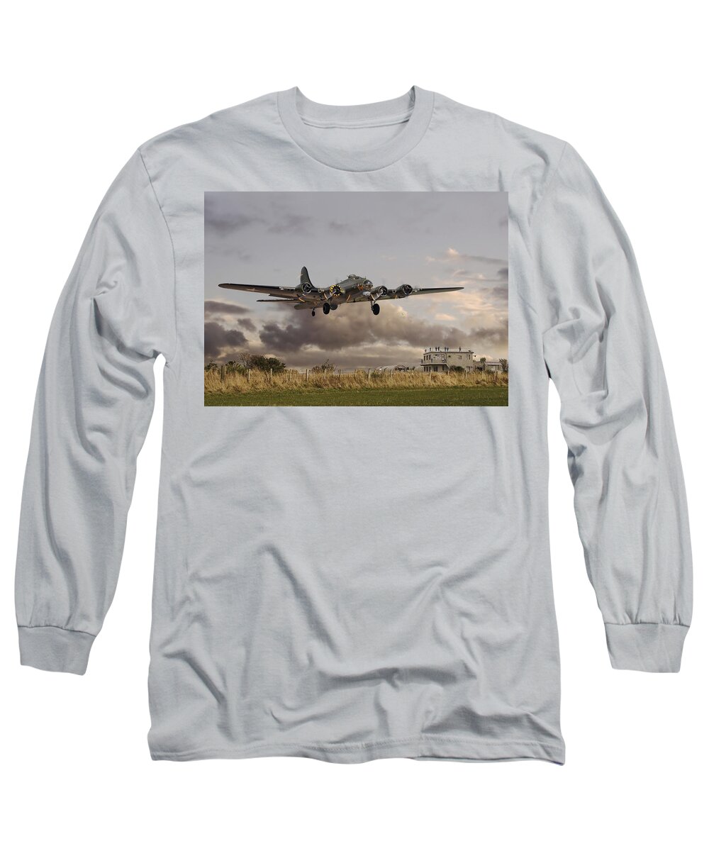 Aircraft Long Sleeve T-Shirt featuring the photograph B17- 'Airborne' by Pat Speirs