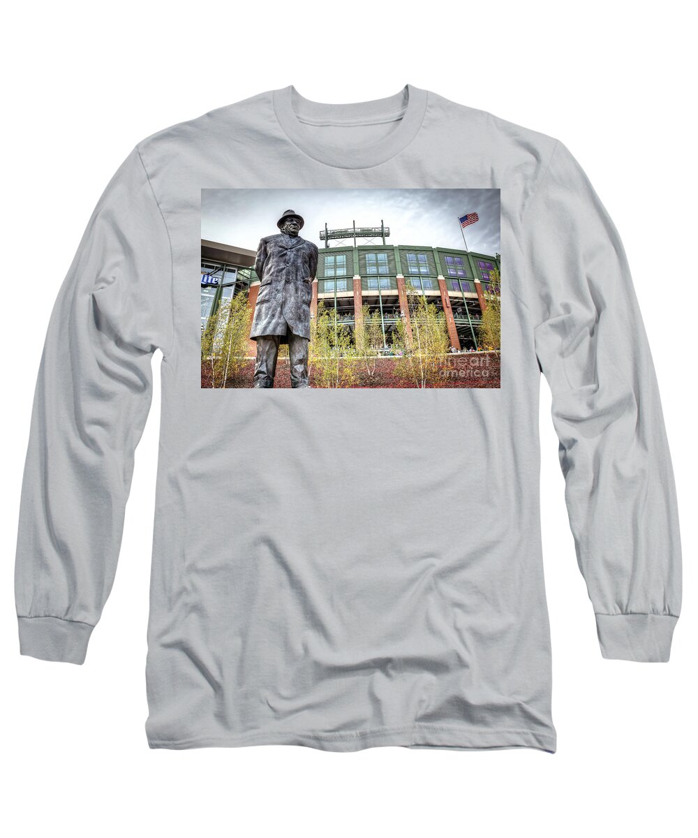 Vince Long Sleeve T-Shirt featuring the photograph 0853 Lombardi Statue by Steve Sturgill
