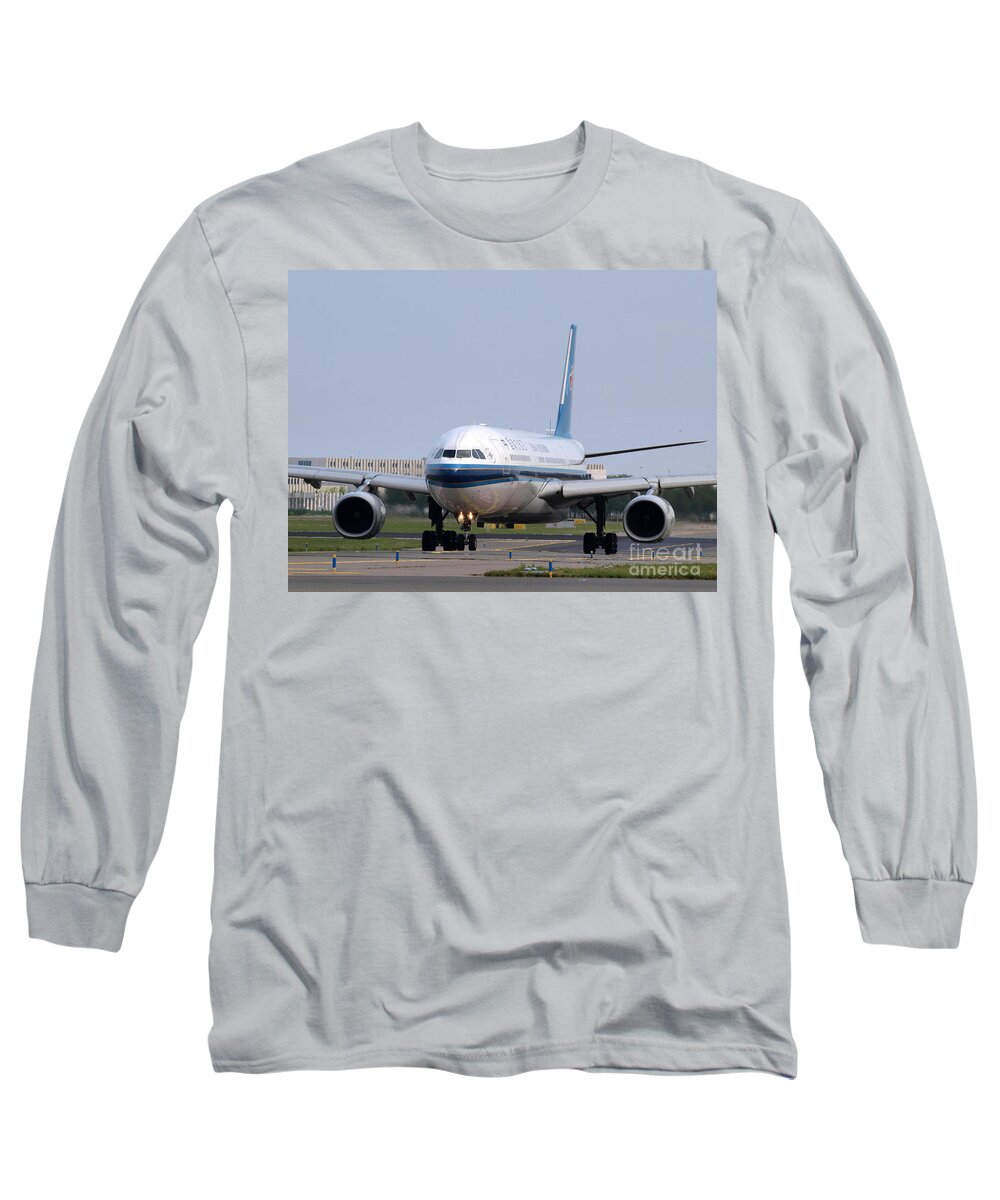 737 Long Sleeve T-Shirt featuring the photograph China Southern Airlines Airbus A330 #1 by Paul Fearn
