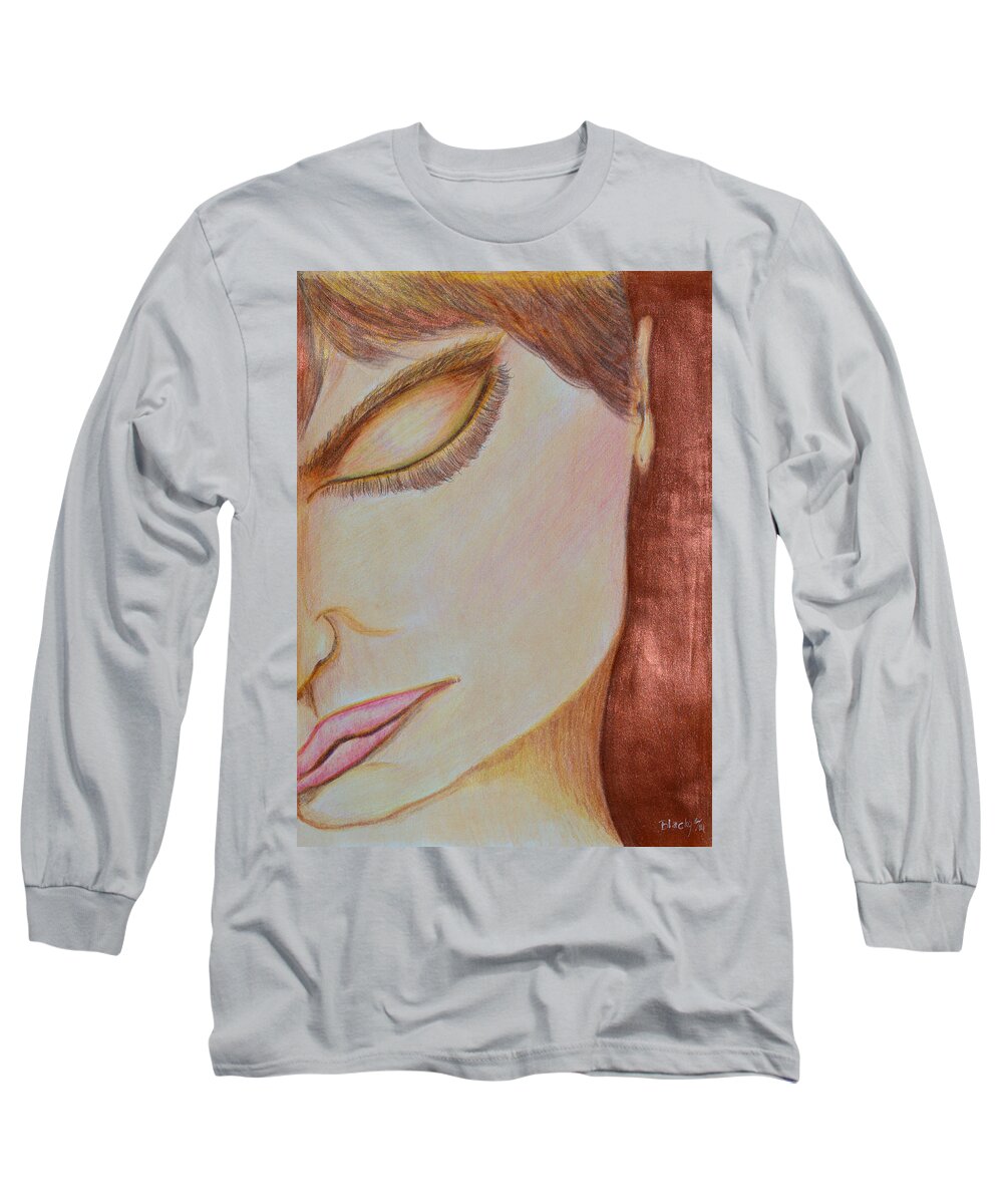 Woman Long Sleeve T-Shirt featuring the mixed media Resting #2 by Donna Blackhall