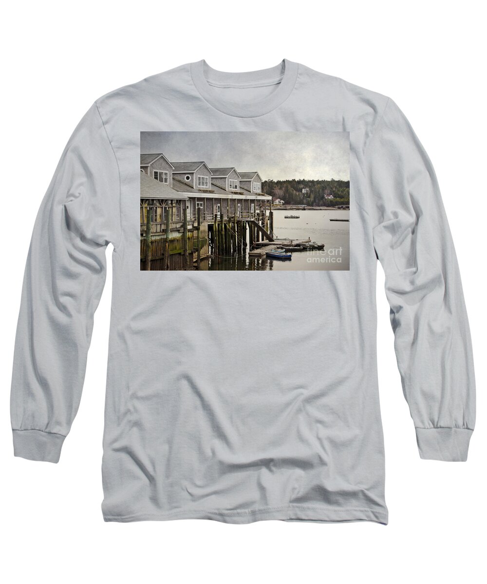 Maine Long Sleeve T-Shirt featuring the photograph Harbor Village by Karin Pinkham