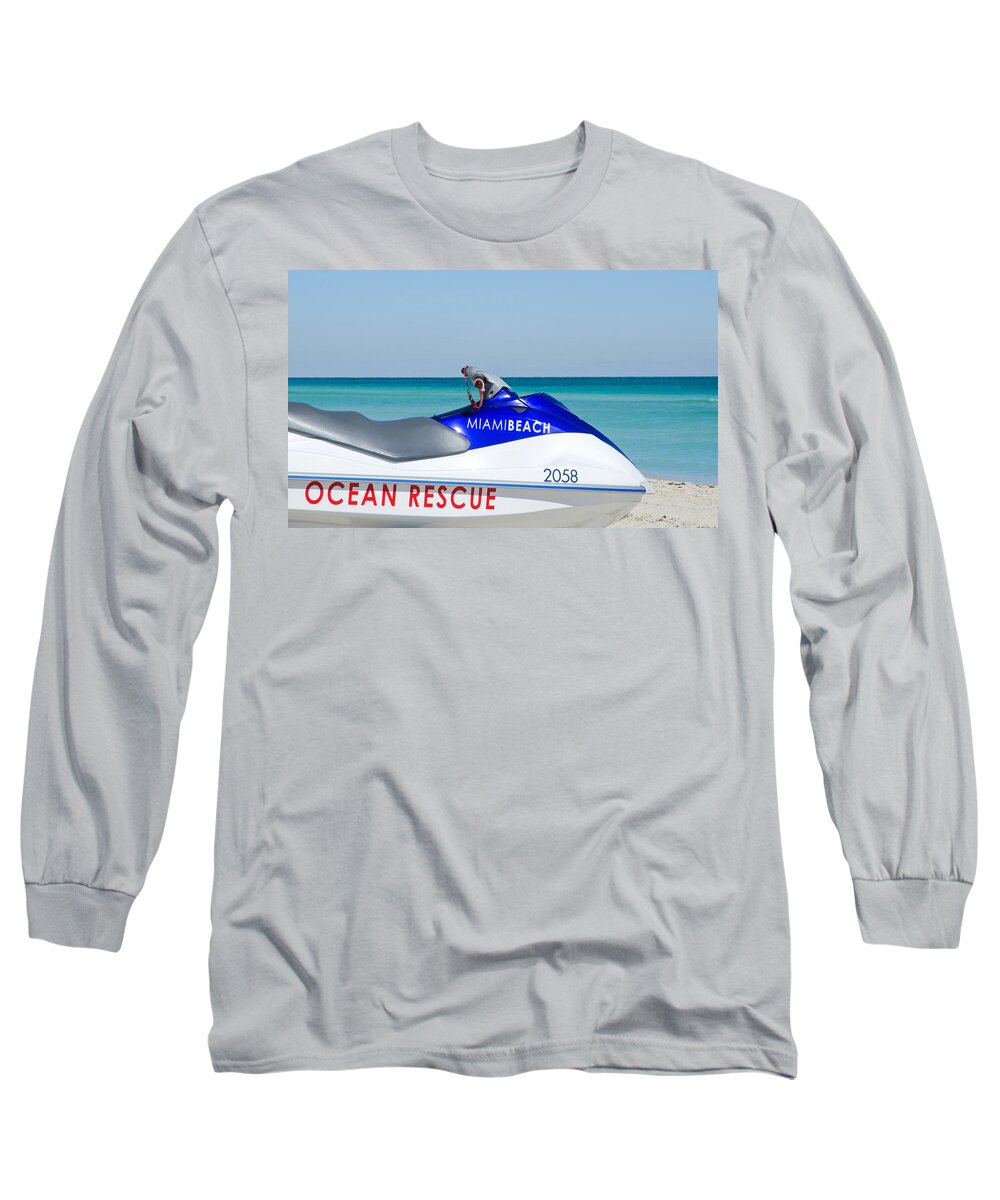 Water Long Sleeve T-Shirt featuring the photograph Miami Beach #2 by Keith Armstrong