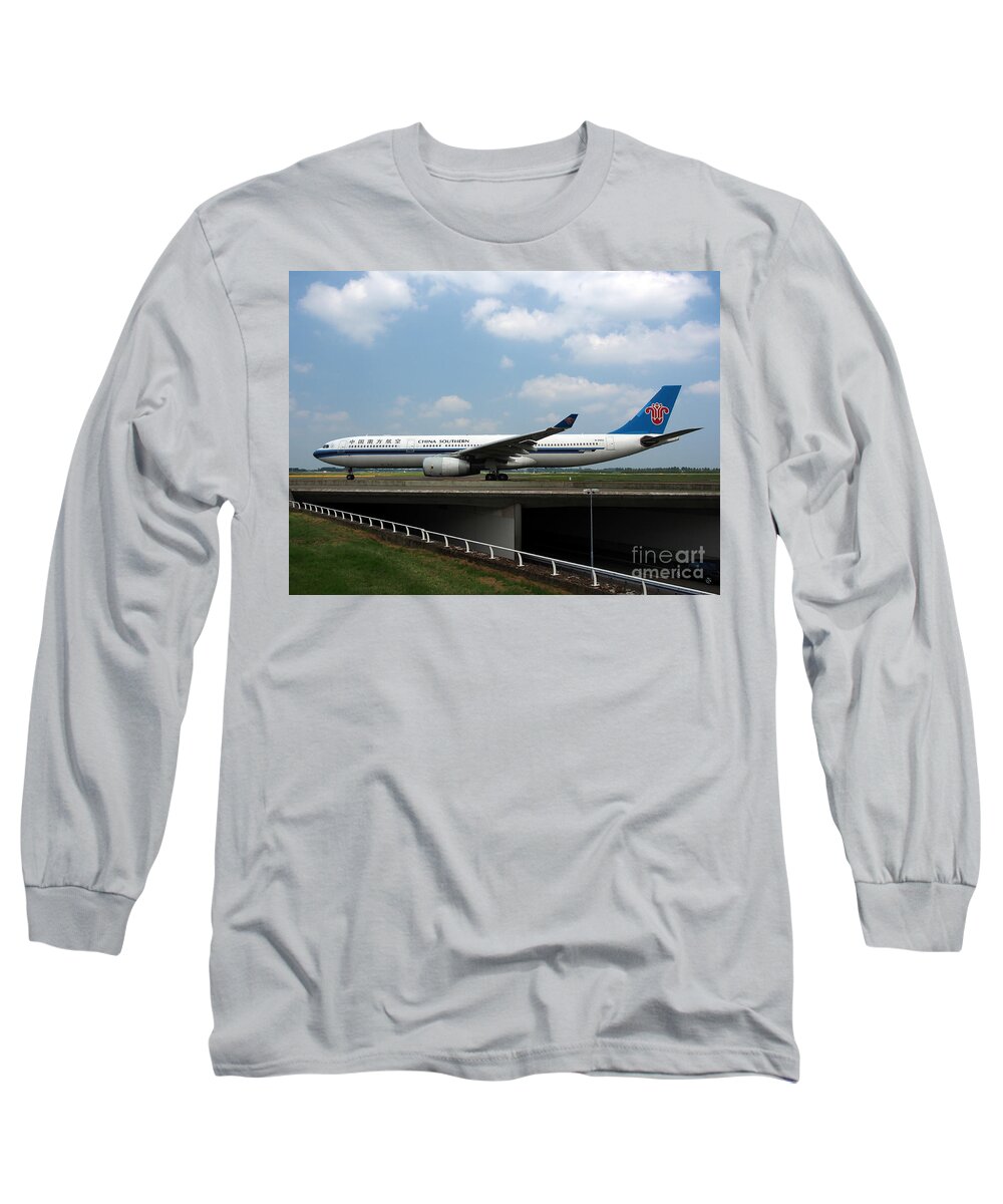 737 Long Sleeve T-Shirt featuring the photograph China Southern Airlines Airbus A330 #3 by Paul Fearn