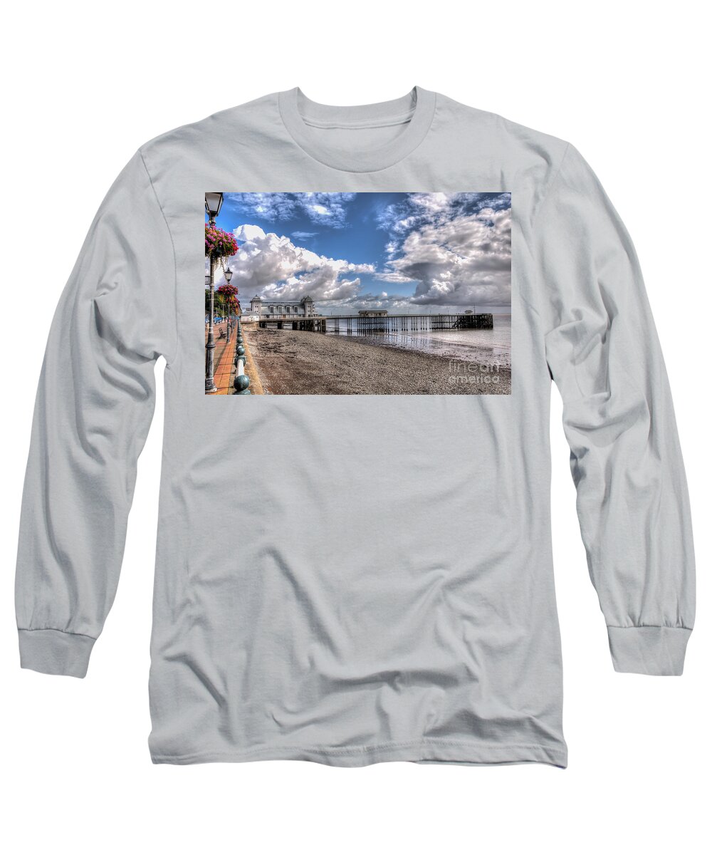 Penarth Pier Long Sleeve T-Shirt featuring the photograph Penarth Pier 3 by Steve Purnell