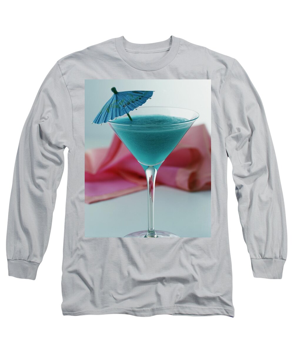 Beverage Long Sleeve T-Shirt featuring the photograph A Blue Hawaiian Cocktail by Romulo Yanes