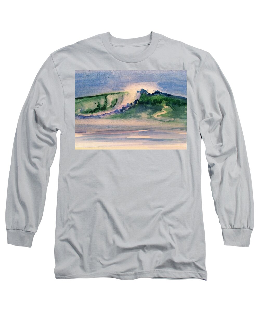  Long Sleeve T-Shirt featuring the painting A day at the beach 3 by Hae Kim