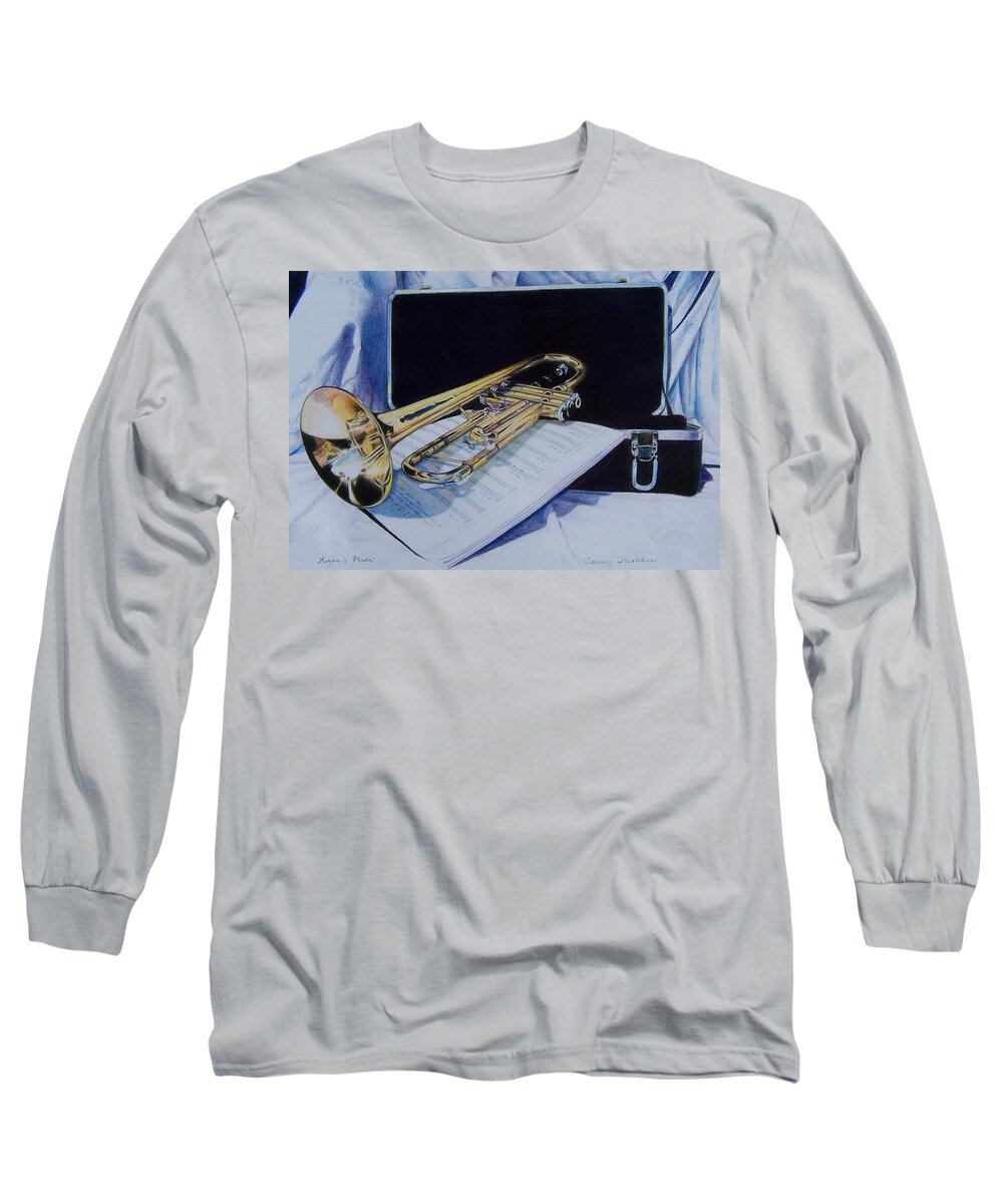 Instrument Long Sleeve T-Shirt featuring the mixed media Aaron's Pride by Constance Drescher