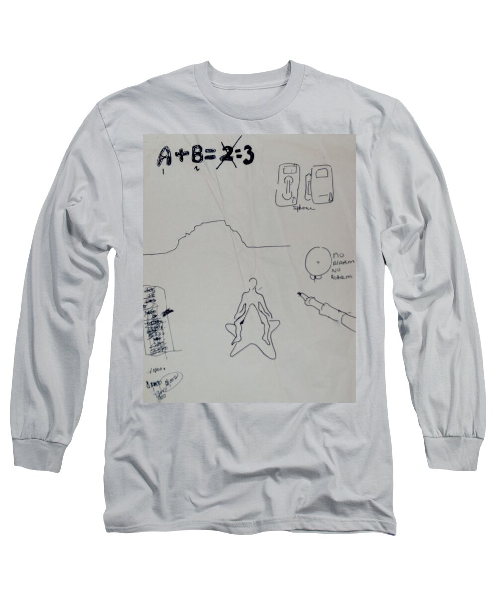 Lgebra Long Sleeve T-Shirt featuring the drawing Algebra by Erika Jean Chamberlin