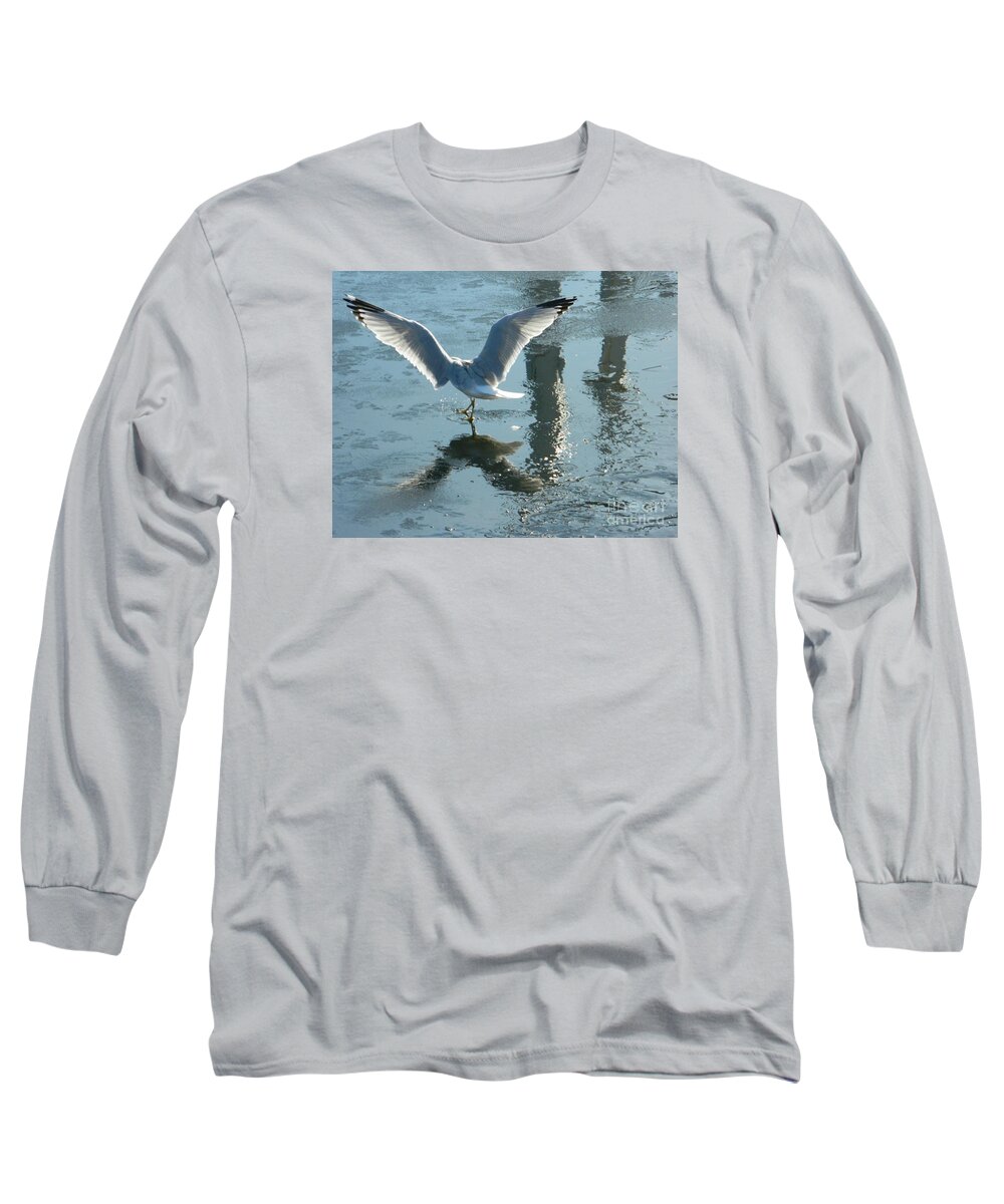 Seagull Long Sleeve T-Shirt featuring the photograph Angelic Wings by Emmy Vickers