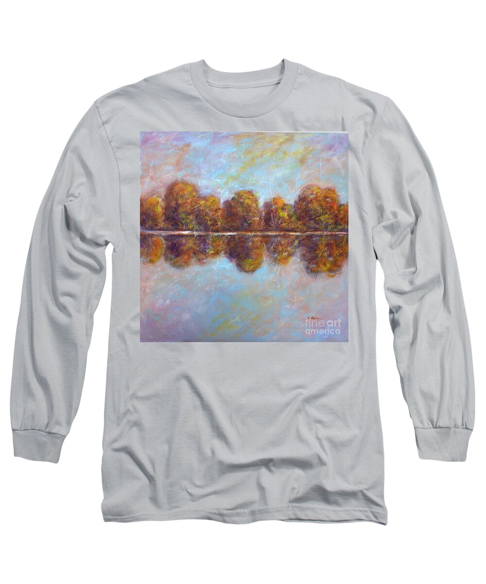 Painting Long Sleeve T-Shirt featuring the painting Autumnal Atmosphere by Cristina Stefan