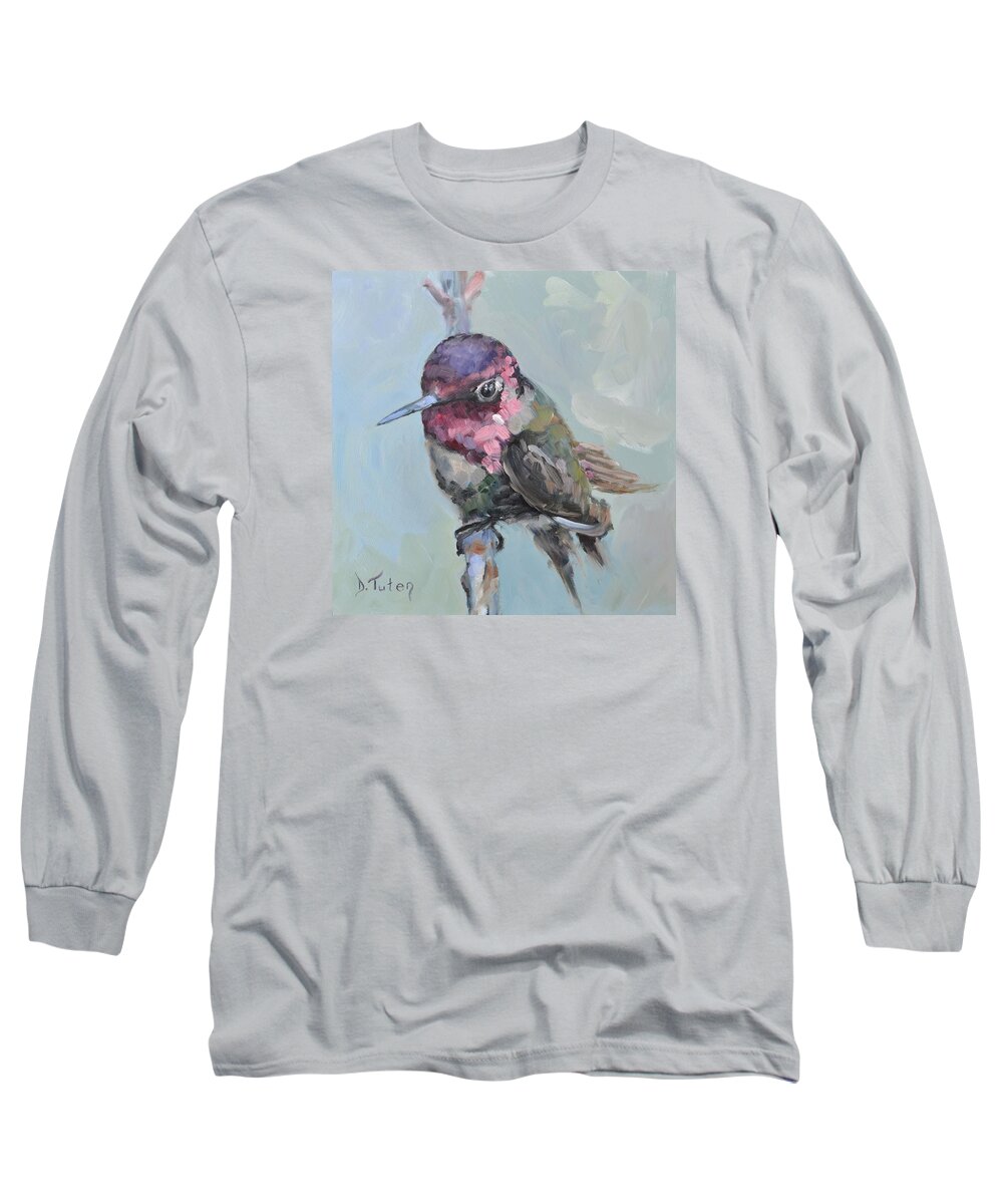 Baby Ruby Long Sleeve T-Shirt featuring the painting Baby Ruby by Donna Tuten