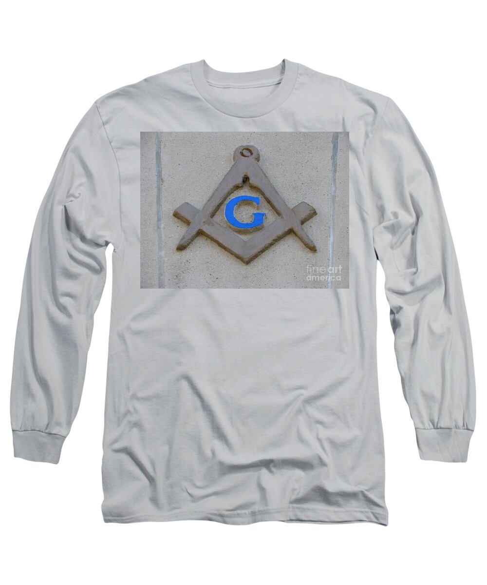 Masonic Temple Long Sleeve T-Shirt featuring the photograph Blue G by Michael Krek