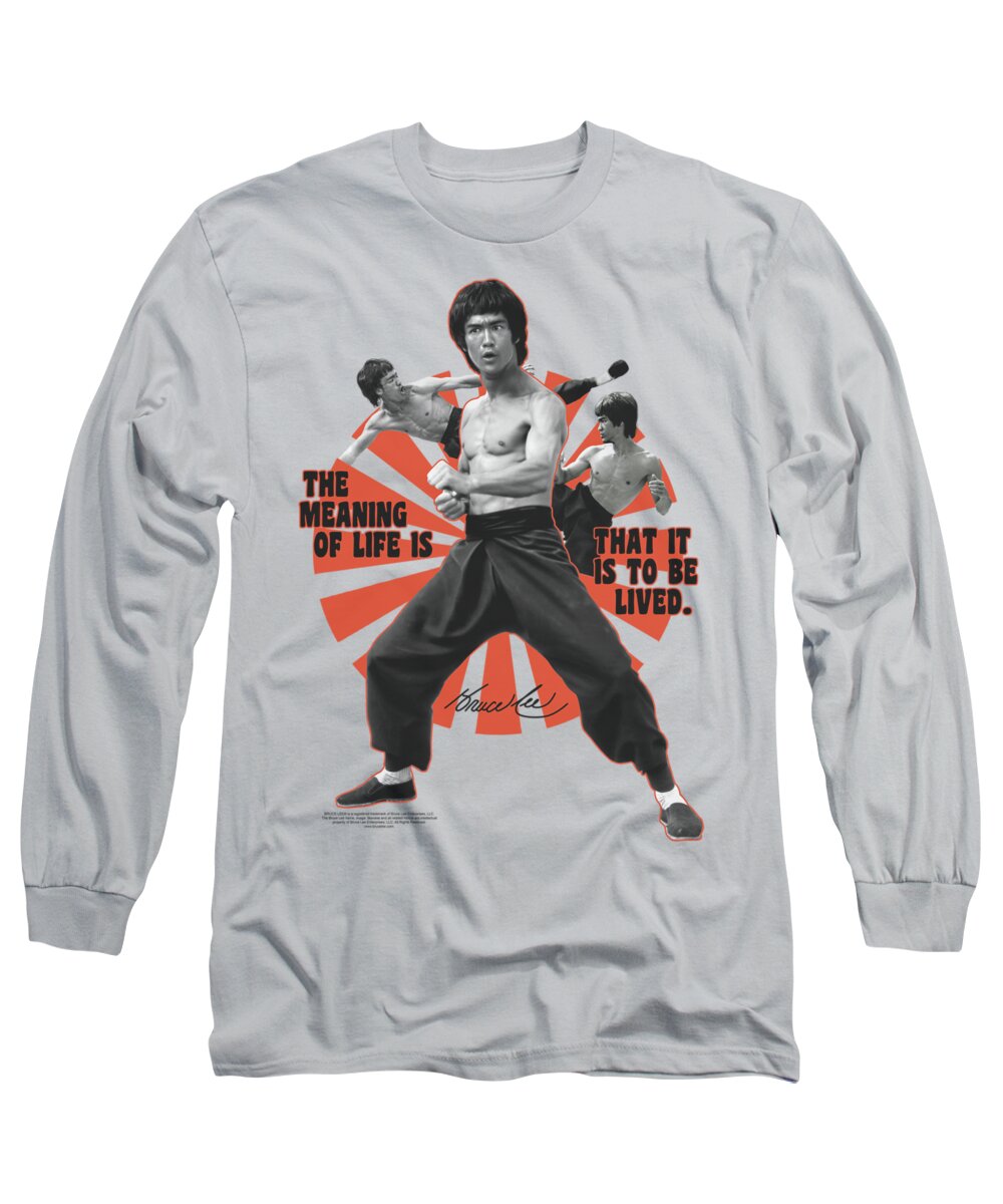 Bruce Lee - Meaning Of Life Long Sleeve T-Shirt by Brand A - Pixels