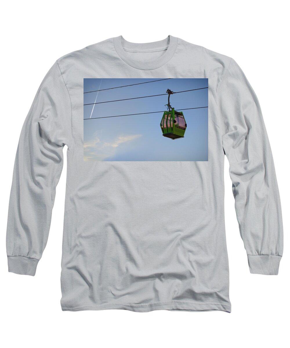 Cable Long Sleeve T-Shirt featuring the photograph Cable car in Zaragoza by Pablo Lopez