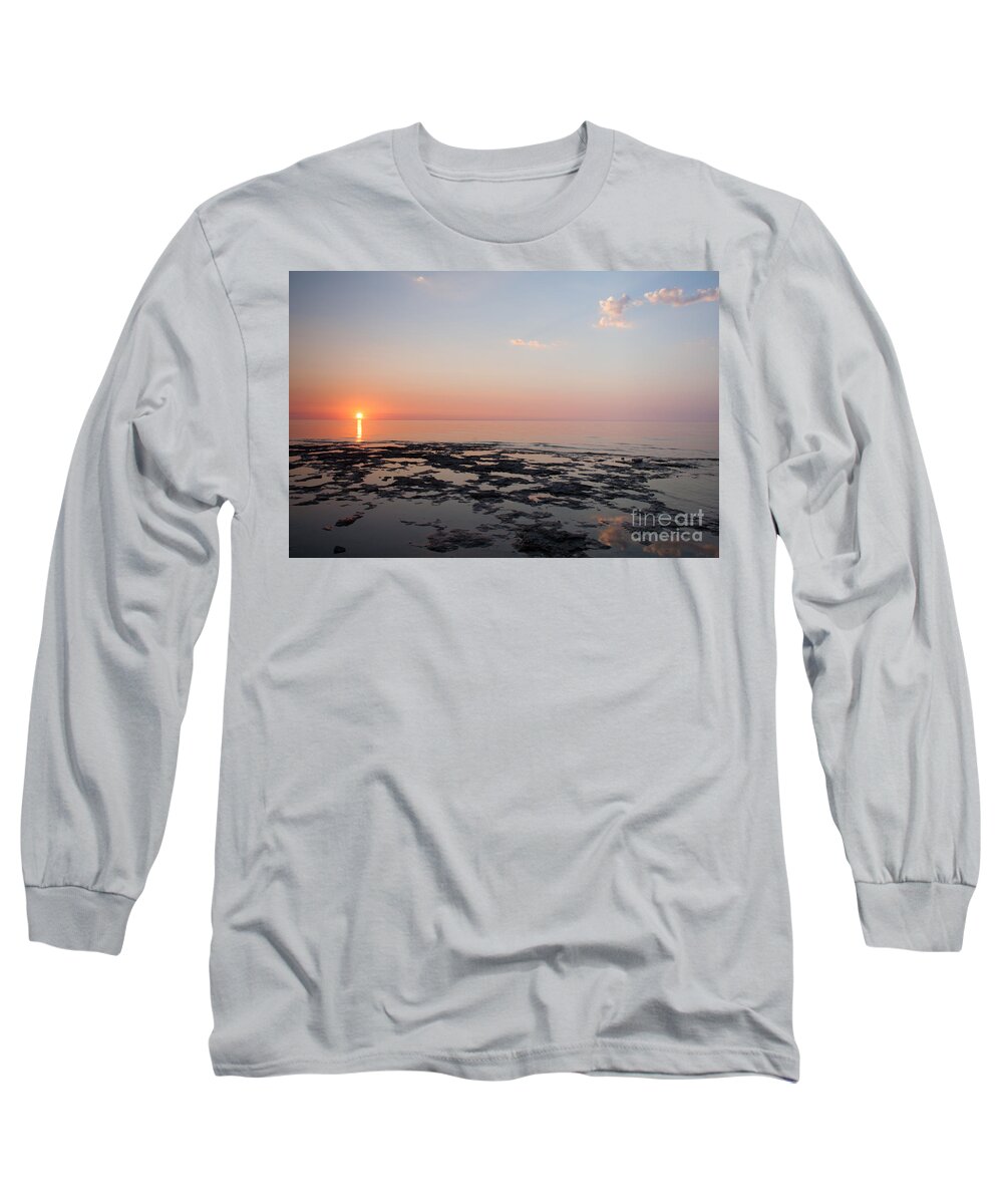 Door County Long Sleeve T-Shirt featuring the photograph Cave Point Pools by Paul Schultz