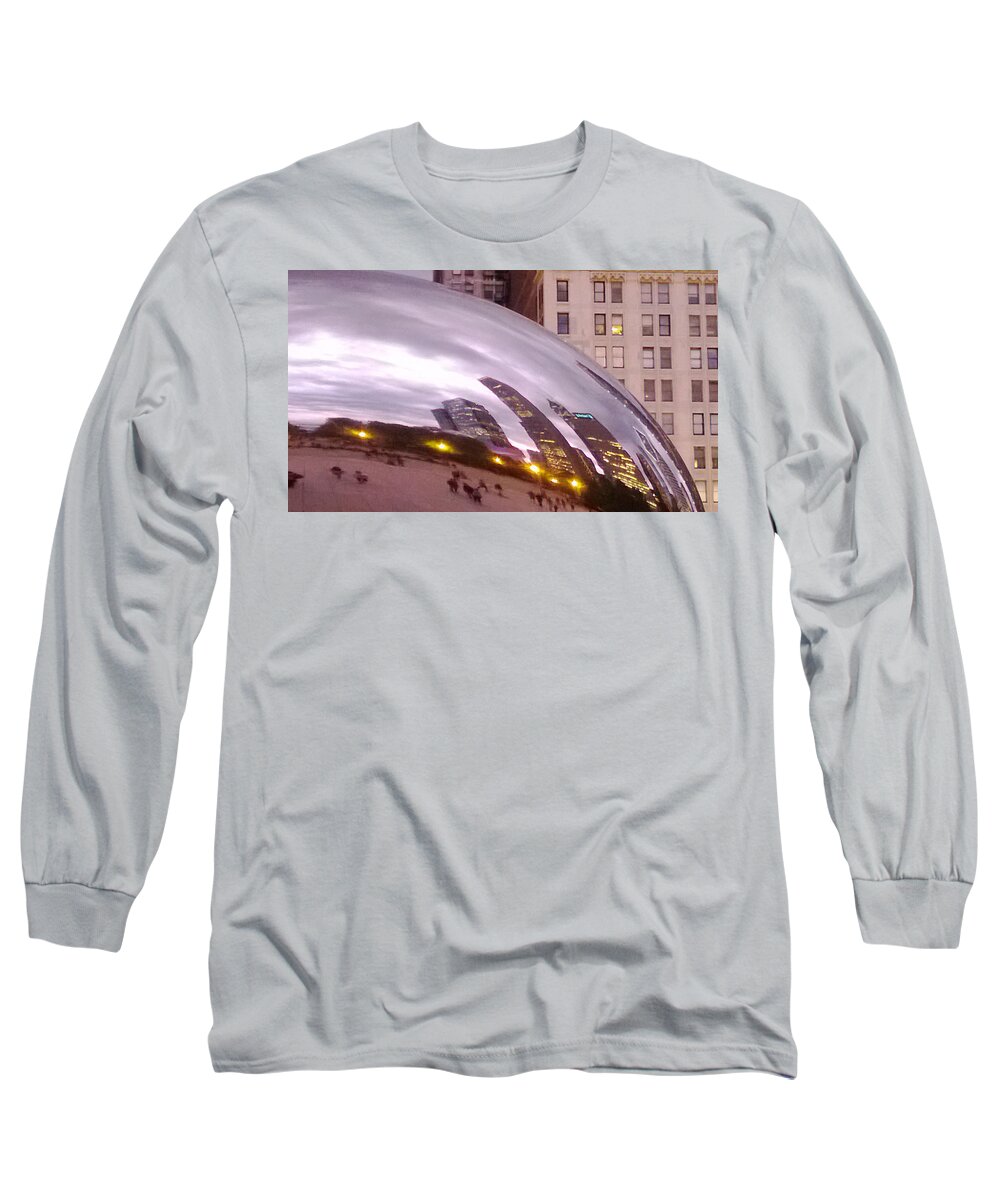 Chicago Long Sleeve T-Shirt featuring the photograph Cloud Gate City by Claudia Goodell