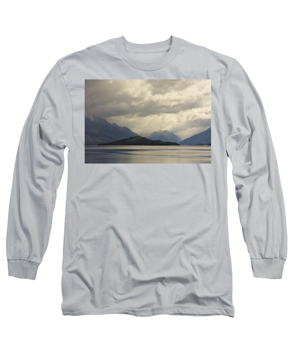 New Zealand Long Sleeve T-Shirt featuring the photograph Clouds over Wakatipu #2 by Stuart Litoff