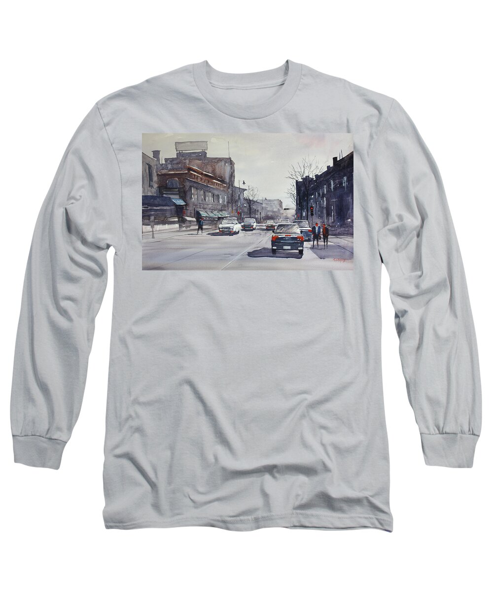 Ryan Radke Long Sleeve T-Shirt featuring the painting Cool City by Ryan Radke