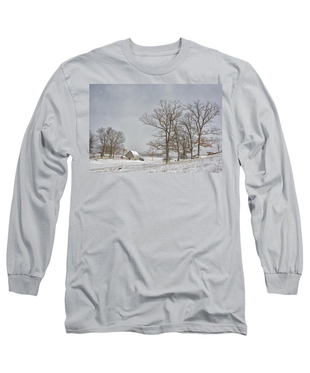 Maryland Long Sleeve T-Shirt featuring the photograph Countryside White by Robert Fawcett