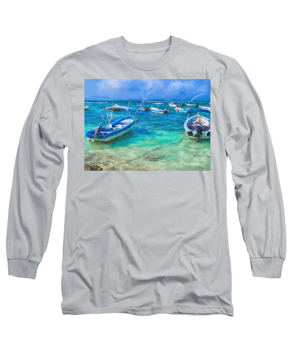 Boats Long Sleeve T-Shirt featuring the photograph Fishing Boats by Peggy Hughes