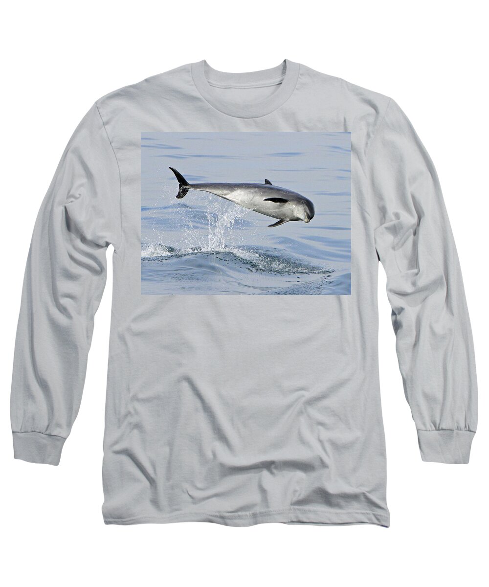 Bottlenose Dolphin Long Sleeve T-Shirt featuring the photograph Flying Sideways by Shoal Hollingsworth