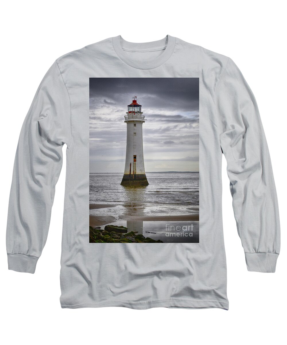 Seascape Long Sleeve T-Shirt featuring the photograph Fort Perch Lighthouse by Spikey Mouse Photography