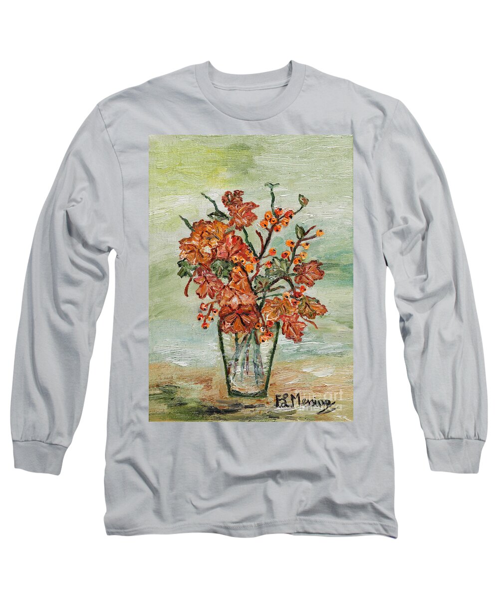 Loredana Messina Long Sleeve T-Shirt featuring the painting From the Garden by Loredana Messina
