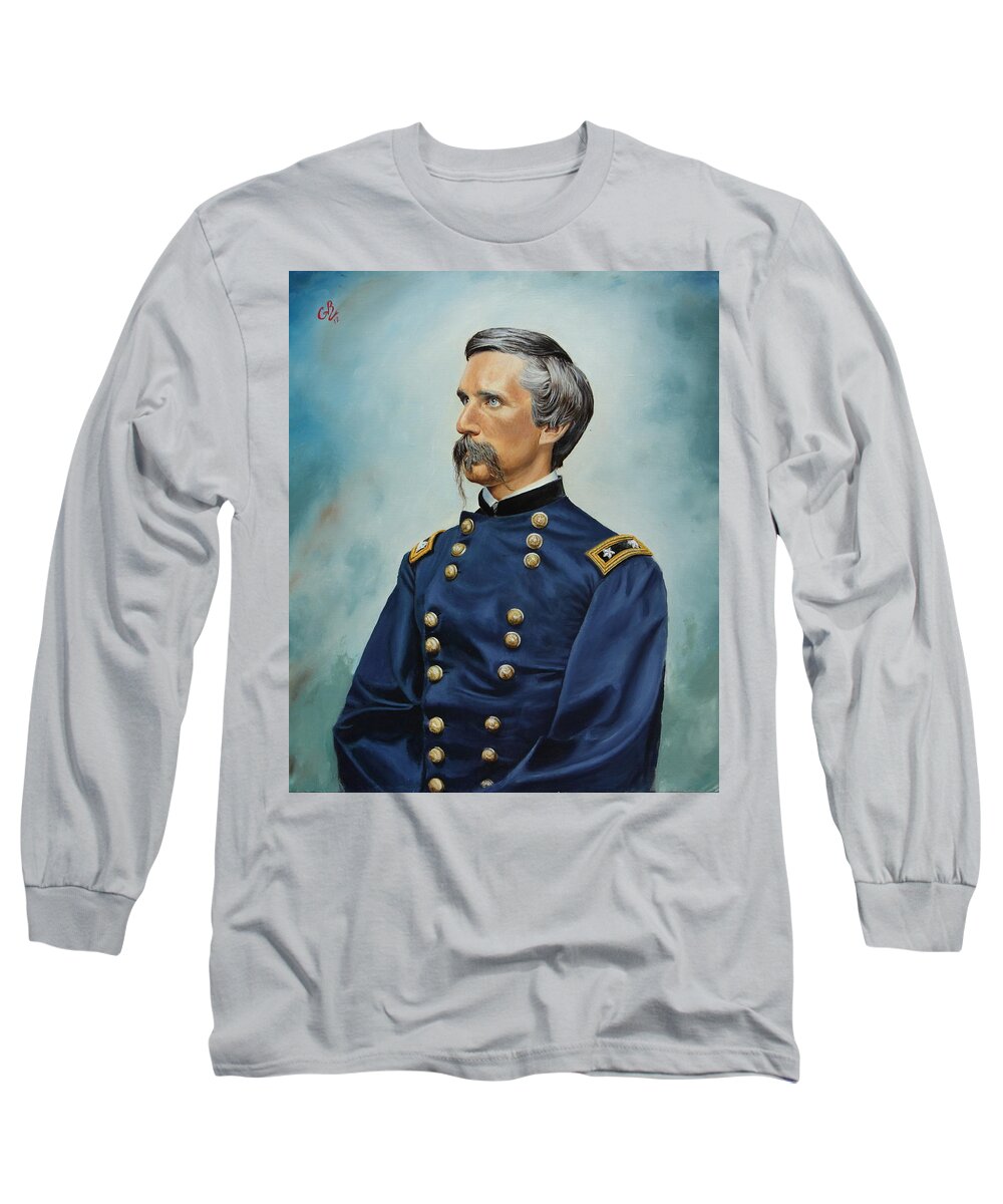 Union General Long Sleeve T-Shirt featuring the painting General Joshua Chamberlain by Glenn Beasley