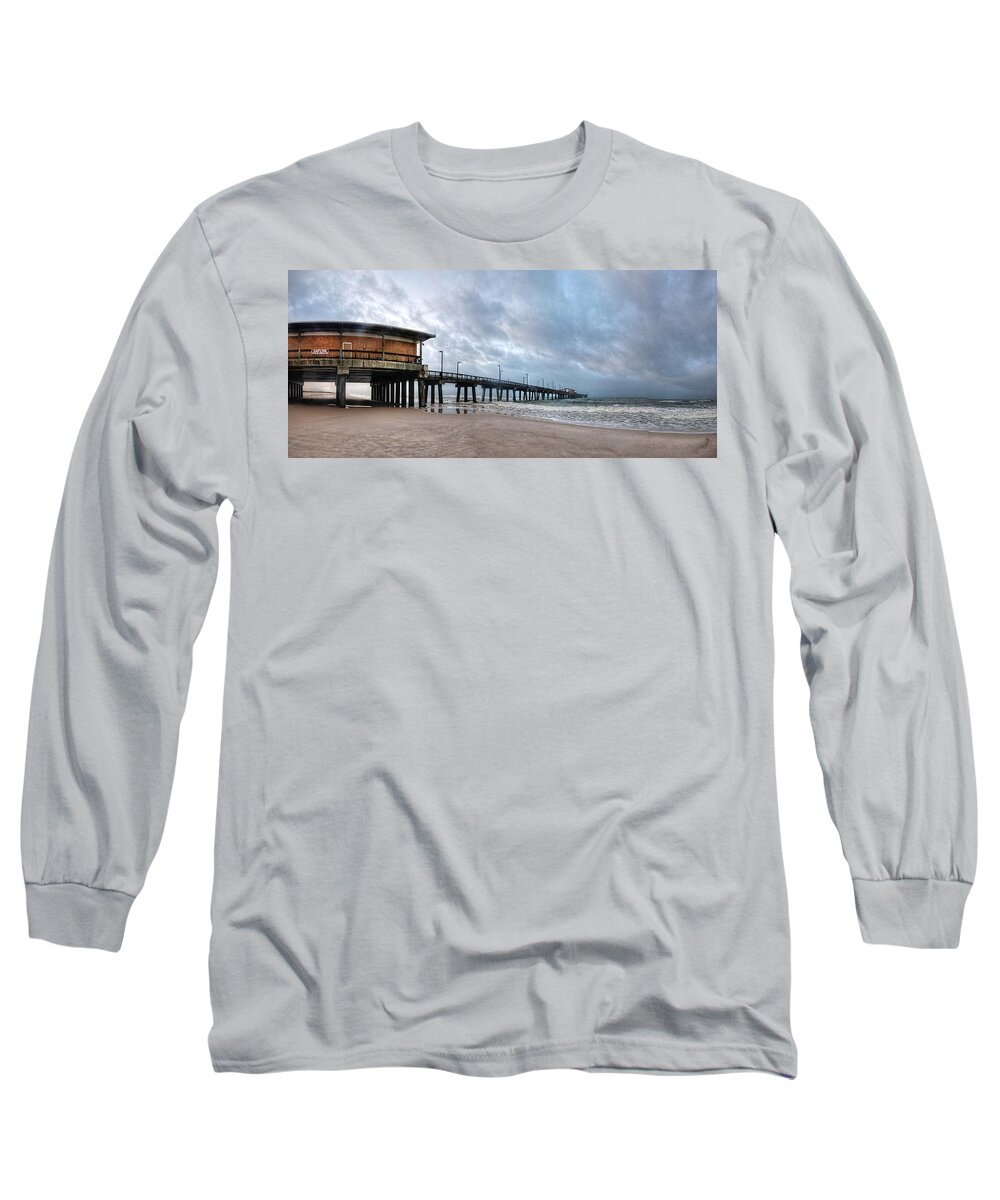Palm Long Sleeve T-Shirt featuring the digital art Gulf State Pier by Michael Thomas