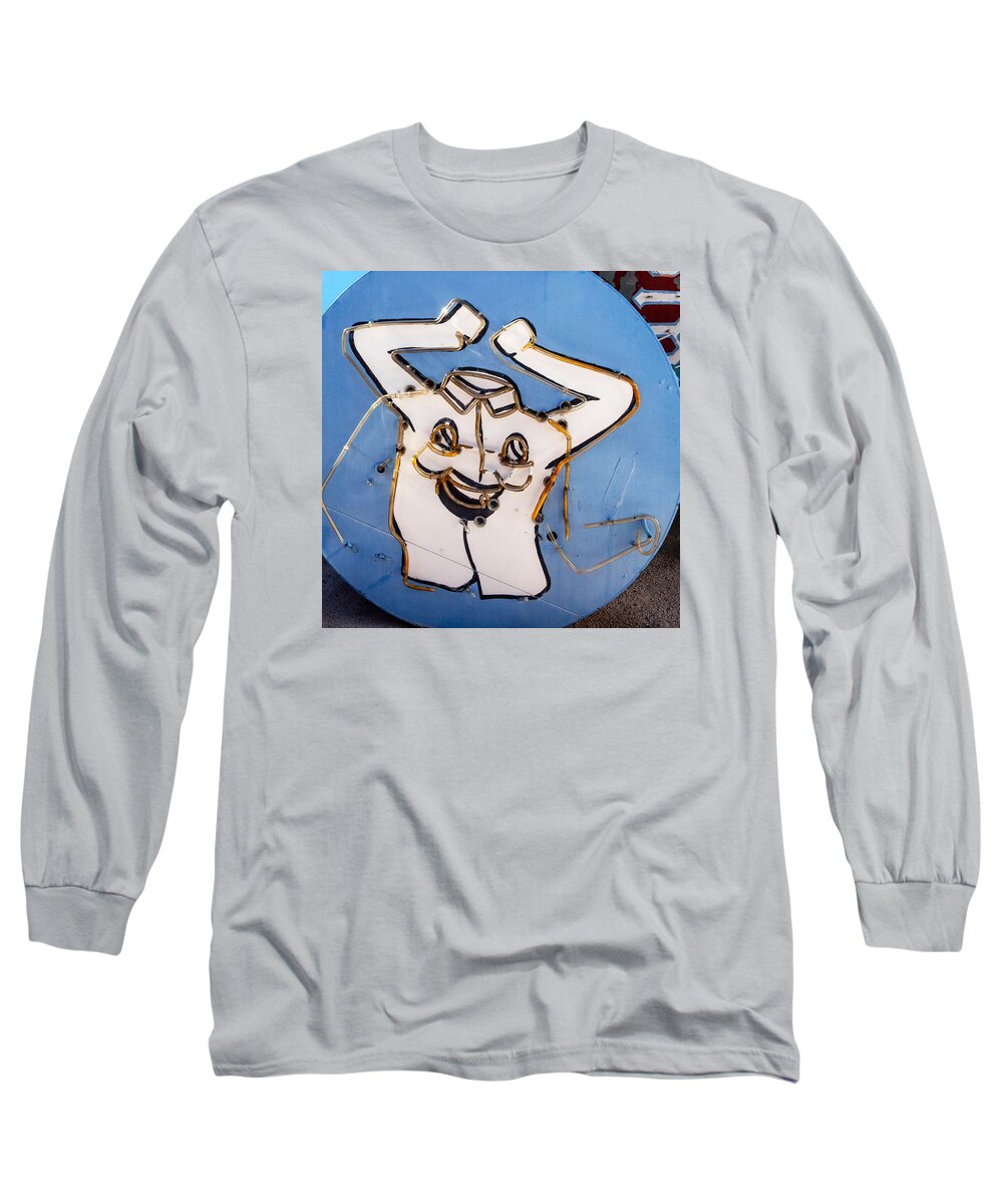 Las Vegas Long Sleeve T-Shirt featuring the photograph Happy Shirt Sign by Art Block Collections
