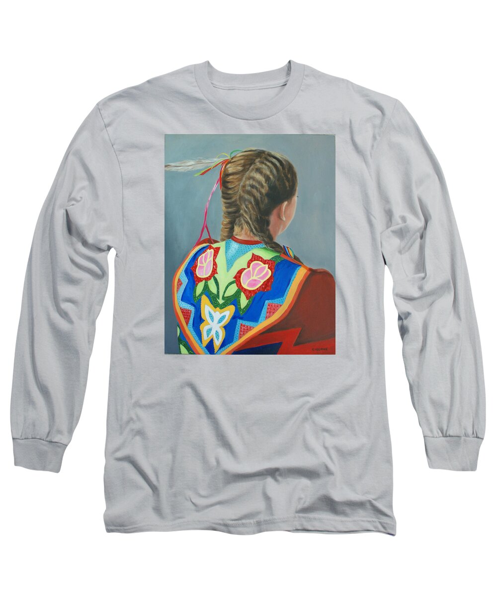 Native American Long Sleeve T-Shirt featuring the painting Heritage by Jill Ciccone Pike