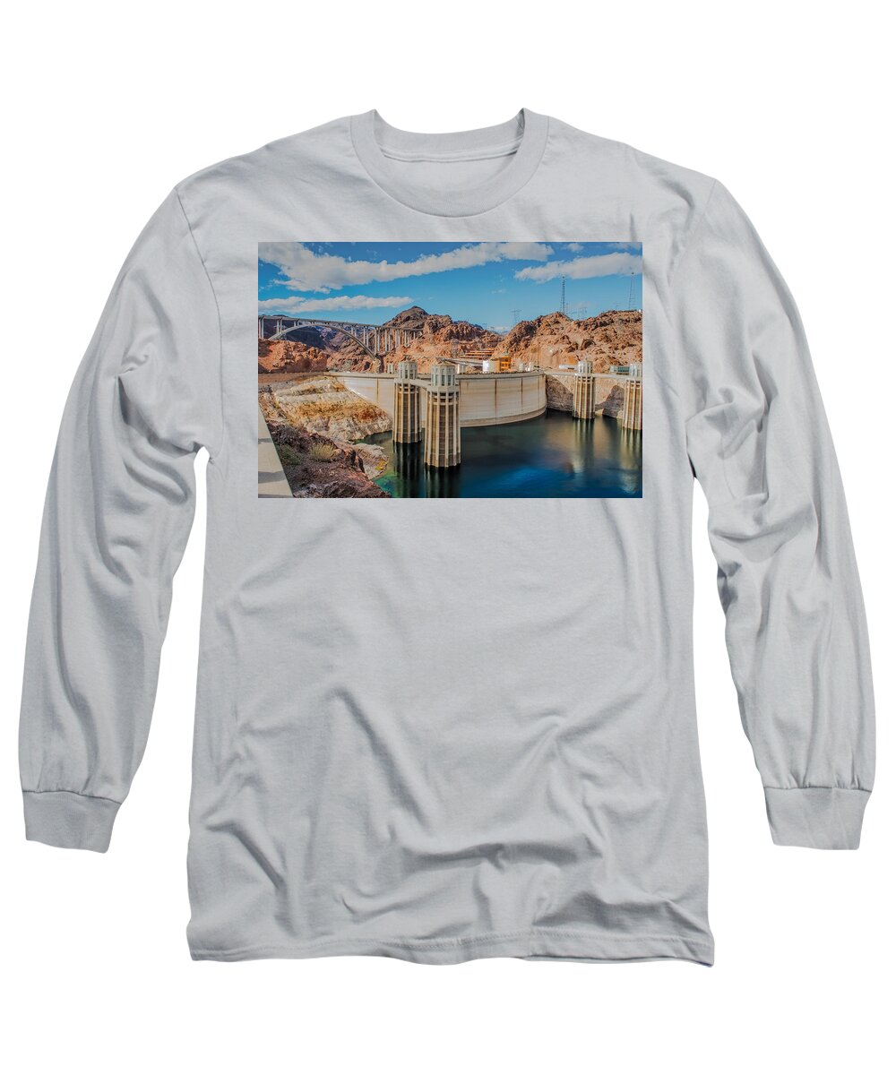 Hoover Dam Reservoir Long Sleeve T-Shirt featuring the photograph Hoover Dam Reservoir by Paul Freidlund